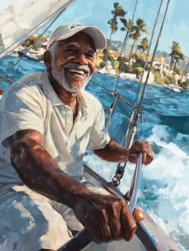 Smiling elderly man enjoying support from a professional caregiver in a comfortable home setting, highlighting the positive impact of home care services on independence and overall well-being